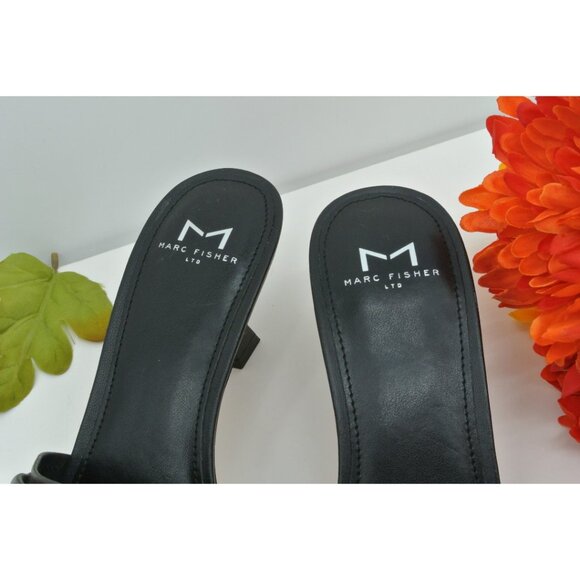 Marc Fisher Ltd Black Leather Strappy Sandals Size 8M - Picture 2 of 10